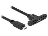 Delock Kabel USB 2.0 Micro-B Buchse zum Einbau > USB 2.0 Micro-B Stecker 25 cm
