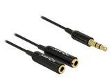 Delock Kabel Audio Splitter Klinkenstecker 3,5 mm 3 Pin > 2 x Klinkenbuchse 3,5 mm 3 Pin 25 cm