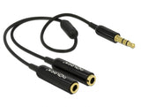 Delock Kabel Audio Splitter Klinkenstecker 3,5 mm 3 Pin > 2 x Klinkenbuchse 3,5 mm 3 Pin 25 cm