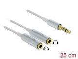 Delock Kabel Audio Splitter Klinkenstecker 3,5 mm 3 Pin > 2 x Klinkenbuchse 3,5 mm 3 Pin 25 cm