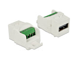 Delock Keystone Modul USB 2.0 A Buchse zu Terminalblock weiß