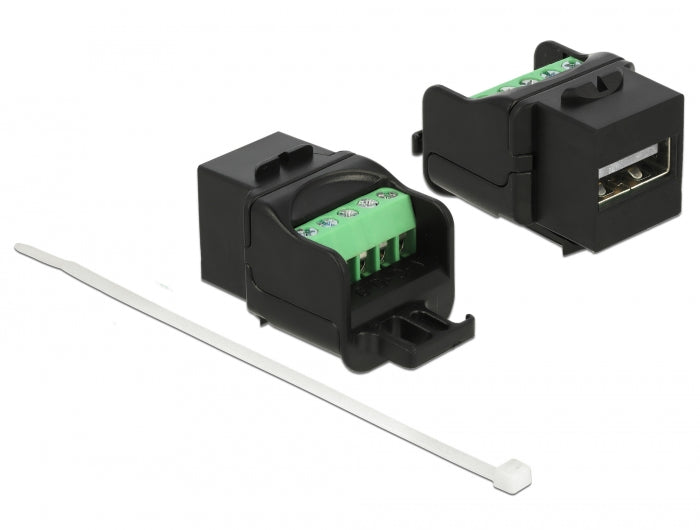 Delock Keystone Modul USB 2.0 A Buchse zu Terminalblock schwarz