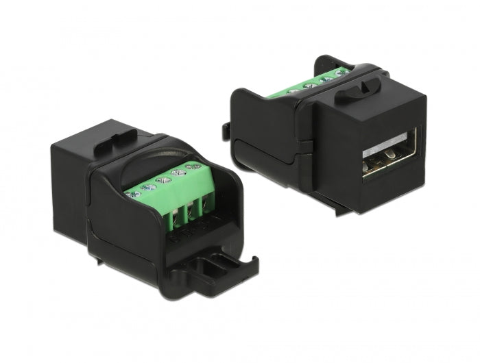 Delock Keystone Modul USB 2.0 A Buchse zu Terminalblock schwarz