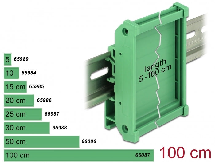 Delock Platinenhalterung (72 mm) für Hutschiene 100 cm lang