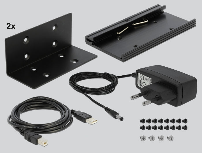 Delock USB 2.0 auf 12 Port Seriell RS-232 Hub mit Überspannungsschutz und erweitertem Temperaturbereich