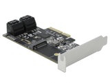 Delock 4 Port SATA und 1 Slot M.2 Key B PCI Express x4 Karte - Low Profile Formfaktor