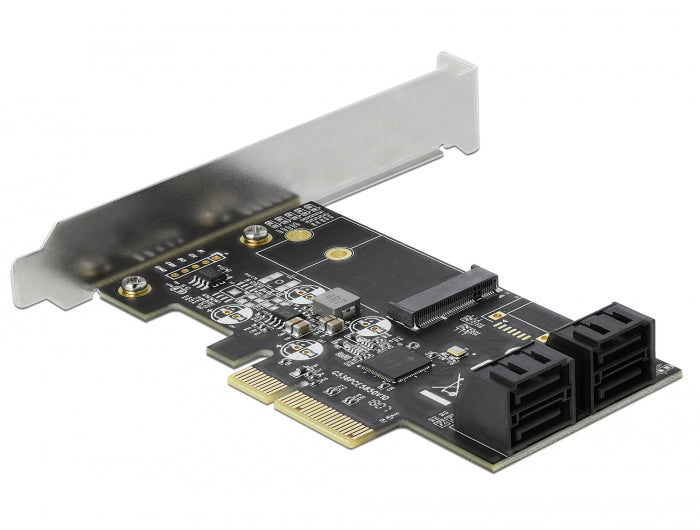Delock 4 Port SATA und 1 Slot M.2 Key B PCI Express x4 Karte - Low Profile Formfaktor