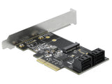 Delock 4 Port SATA und 1 Slot M.2 Key B PCI Express x4 Karte - Low Profile Formfaktor