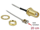 Delock Antennenkabel SMA Buchse zum Einbau zu I-PEX Inc., MHF® I LK Stecker 1.13 20 cm Gewindelänge 10 mm