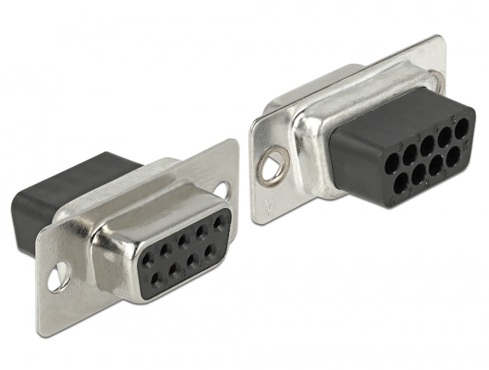 Delock D-Sub 9 Pin Buchse zu RJ45 Buchse Montagesatz grau
