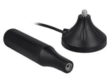 Delock LTE Antenne SMA Stecker 3 - 5 dBi 12,4 cm starr omnidirektional mit magnetischem Standfuß und Anschlusskabel RG-174 A/U 3 m outdoor schwarz