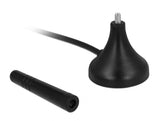 Delock LTE Antenne SMA Stecker 1 - 2 dBi starr omnidirektional mit magnetischem Standfuß und Anschlusskabel RG-174 A/U 3 m outdoor schwarz