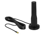 Delock LTE Antenne SMA Stecker 3 - 5 dBi 12 cm starr omnidirektional mit magnetischem Standfuß und Anschlusskabel RG-174 A/U 3 m outdoor schwarz
