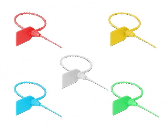 Delock Kabelbinder mit Beschriftungsfeld L 250 x B 2,7 mm 10 Stück farbig sortiert