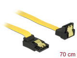 Delock SATA 6 Gb/s Kabel oben gewinkelt auf unten gewinkelt 70 cm gelb