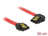 Delock SATA 6 Gb/s Kabel gerade auf links gewinkelt 30 cm rot