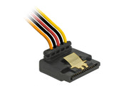Delock Kabel SATA 15 Pin Strom Stecker mit Einrastfunktion > 2 x SATA 15 Pin Strom Buchse oben 15 cm