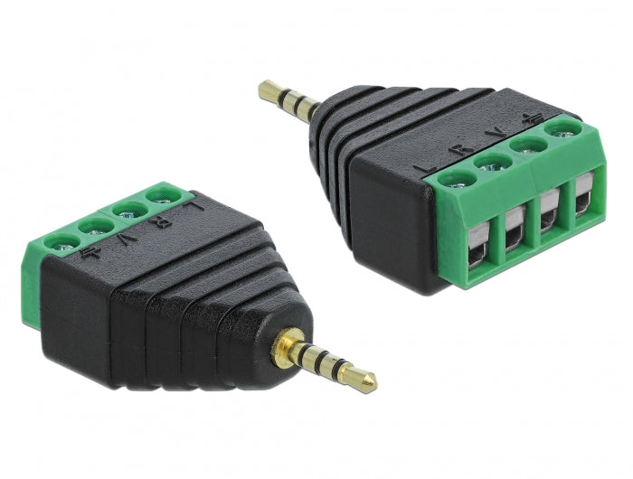 Delock Adapter Klinke Stecker 2,5 mm > Terminalblock 4 Pin