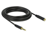 Delock Verlängerungskabel Klinke 4,4 mm 5 Pin Stecker zu Buchse 5 m schwarz