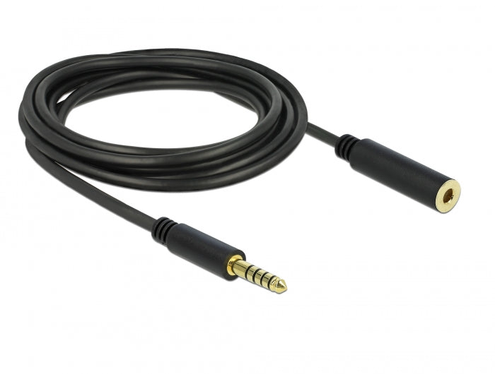 Delock Verlängerungskabel Klinke 4,4 mm 5 Pin Stecker zu Buchse 3 m schwarz