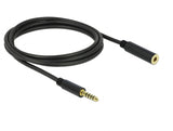 Delock Verlängerungskabel Klinke 4,4 mm 5 Pin Stecker zu Buchse 2 m schwarz