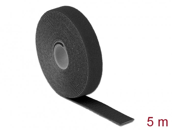 Delock Klettband auf Rolle L 5 m x B 20 mm schwarz