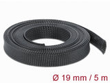 Delock Geflechtschlauch dehnbar 5 m x 19 mm schwarz