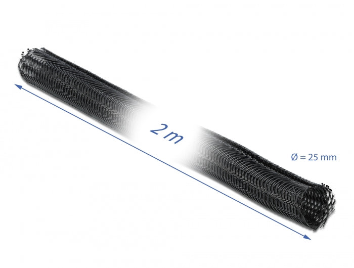 Delock Geflechtschlauch selbstschließend 2 m x 25 mm schwarz