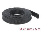 Delock Geflechtschlauch dehnbar 5 m x 25 mm schwarz