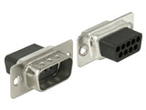 Delock D-Sub 9 Pin Stecker zu RJ45 Buchse Montagesatz blau