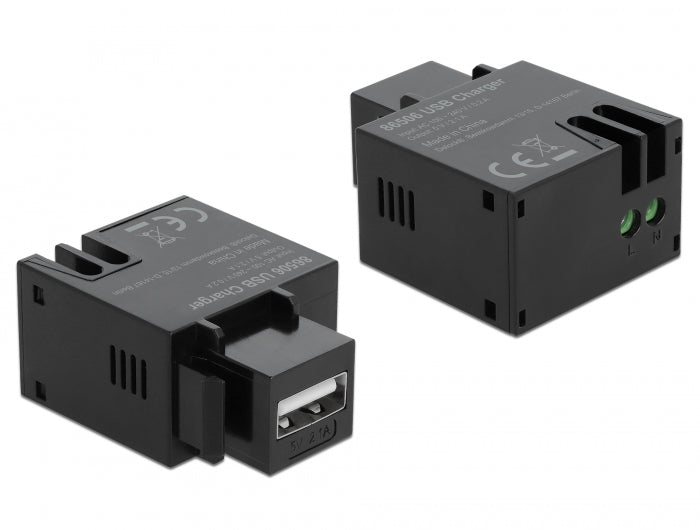 Delock Keystone Modul mit USB Typ-A Ladebuchse 10,5 W schwarz