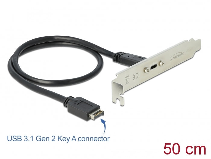 Delock USB 10 Gbps Slotblech mit 1 x USB Type-C™ Port