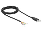 Delock USB 2.0 zu Seriell UART TTL (5 V) Konverter mit 6 offenen Kabelenden und 5 V Ausgangsspannung 1,8 m