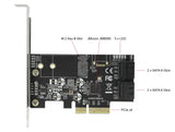 Delock 4 Port SATA und 1 Slot M.2 Key B PCI Express x4 Karte - Low Profile Formfaktor