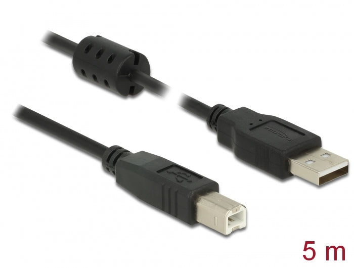 Delock Kabel USB 2.0 Typ-A Stecker > USB 2.0 Typ-B Stecker 5,0 m schwarz