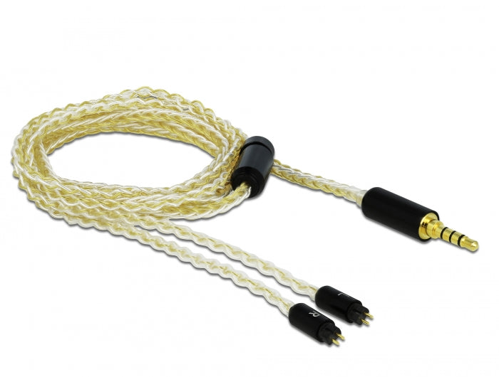 Delock Audio Kabel 3,5 mm 4 Pin Klinkenstecker zu 2 x 2 Pin Stecker 1,25 m