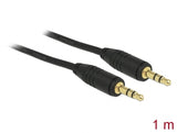 Delock Klinkenkabel 3,5 mm 3 Pin Stecker > Stecker 1 m schwarz