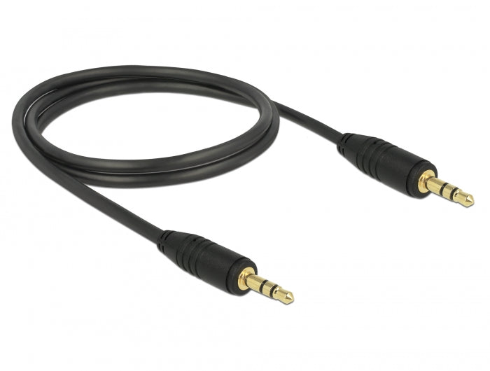 Delock Klinkenkabel 3,5 mm 3 Pin Stecker > Stecker 1 m schwarz
