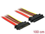 Delock Verlängerungskabel SATA 6 Gb/s 22 Pin Stecker > SATA 22 Pin Buchse (3,3 V + 5 V + 12 V) 100 cm