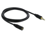 Delock Klinkenverlängerungskabel 3,5 mm 3 Pin Stecker > Buchse 1 m schwarz