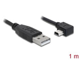 Delock USB 2.0 Kabel Typ-A Stecker zu Typ Mini-B Stecker links gewinkelt 1 m