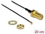Delock Antennenkabel SMA Buchse zum Einbau zu I-PEX Inc., MHF® 4 Stecker 0.81 20 cm Gewindelänge 10 mm