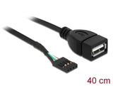 Delock USB Kabel Pin Header Buchse > USB 2.0 Typ-A Buchse 40 cm