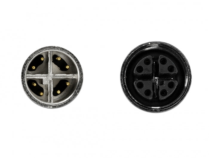 Delock Netzwerkkabel M12 X-kodiert 8 Pin Stecker zu Buchse PUR (TPU) 1 m