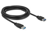Delock USB 5 Gbps Verlängerungskabel Typ-A Stecker zu Buchse 3 m schwarz