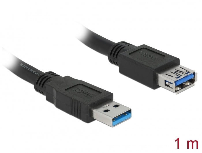 Delock USB 5 Gbps Verlängerungskabel Typ-A Stecker zu Buchse 1 m schwarz