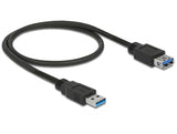 Delock USB 5 Gbps Verlängerungskabel Typ-A Stecker zu Buchse 0,5 m schwarz