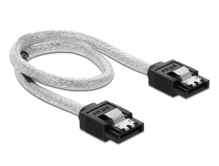 Delock SATA 6 Gb/s Kabel 30 cm transparent