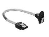 Delock SATA 6 Gb/s Kabel gerade auf unten gewinkelt 20 cm transparent