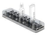 Delock Externer USB 3.0 Hub mit 7 Ports transparent